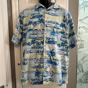 Classic whimsical GM Licensed Classic Car Tropical Button Up Shirt men’s large
